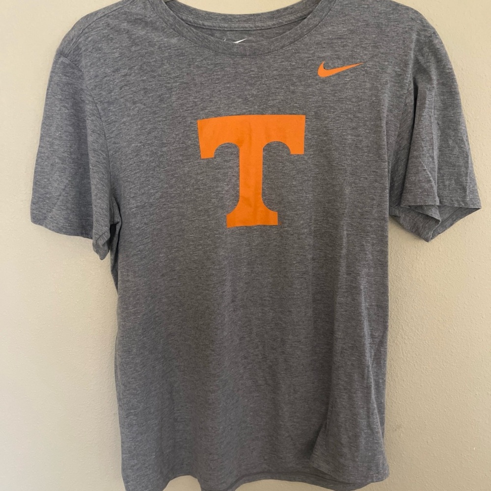 Nike Tennessee Titans Men's Heather Gray Tee with Bold Orange Logo